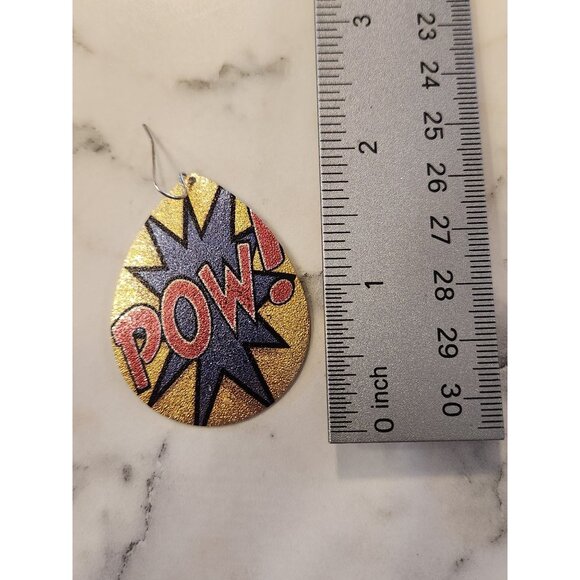 Comic Book Style Pow! Earrings By Spirit Halloween - Picture 4 of 5